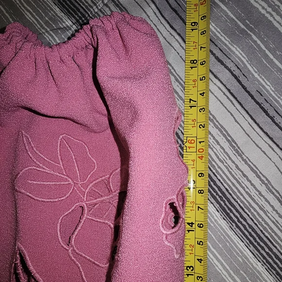 NWT Vince Camuto Pink Embroidered Puff Sleeve Shift Dress Size 0 - Picture 13 of 13